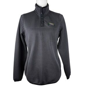 LL Bean Women's Airlight Knit Grey 1/4 Snap Front Pullover XS Hiking